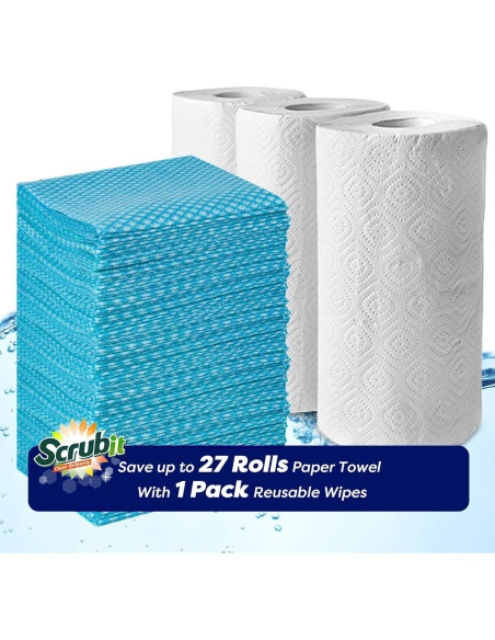 Toallitas de Limpieza Reutilizables SCRUBIT 72 Unidades 50x30 cm Toallitas de Limpieza Reutilizables SCRUBIT 72 Unidades 50x30 cm