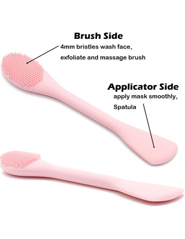 Cepillo Facial 2 en 1 RamPula de Silicona Verde Eucalipto y Rosa