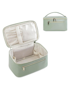 Bolsa de Maquillaje Wandering Nature Verde Salvia, Cuero Vegano