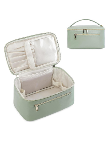 Bolsa de Maquillaje Wandering Nature Verde Salvia, Cuero Vegano Bolsa de Maquillaje Wandering Nature Verde Salvia, Cuero Vegano