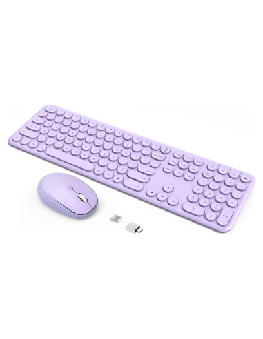 Combo Teclado y Ratón Inalámbricos YUNSHAN Púrpura