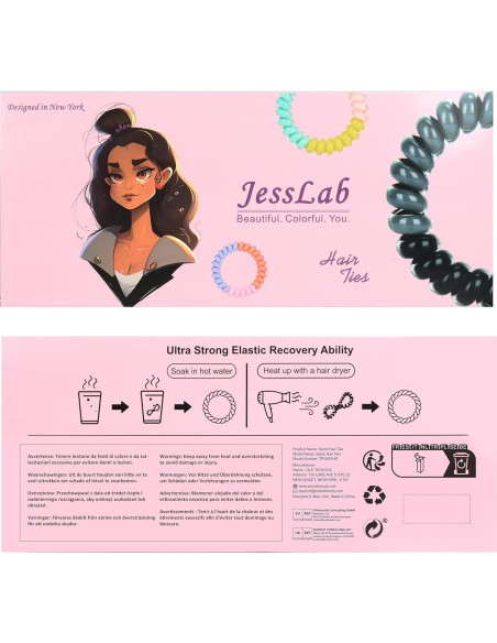 Lazos para Cabello en Espiral JessLab - 10 Piezas Colores Variados Lazos para Cabello en Espiral JessLab - 10 Piezas Colores Variados