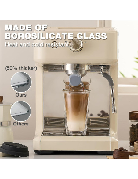 Set de 2 Tazas de Café de Vidrio Doble Pared Qipecedm 355 ml Set de 2 Tazas de Café de Vidrio Doble Pared Qipecedm 355 ml