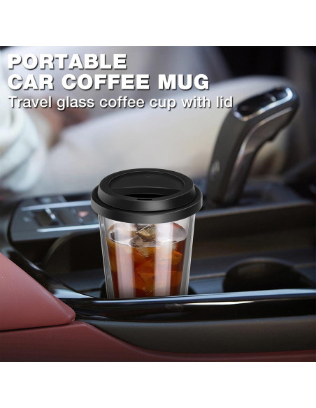 Set de 2 Tazas de Café de Vidrio Doble Pared Qipecedm 355 ml Set de 2 Tazas de Café de Vidrio Doble Pared Qipecedm 355 ml