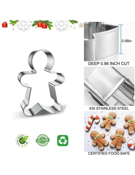 Juego de Cortadores de Galletas de Navidad YomiFamily - 6 Piezas Juego de Cortadores de Galletas de Navidad YomiFamily - 6 Piezas