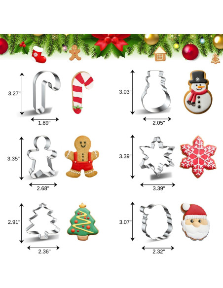 Juego de Cortadores de Galletas de Navidad YomiFamily - 6 Piezas Juego de Cortadores de Galletas de Navidad YomiFamily - 6 Piezas