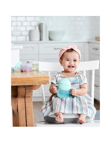 Set de Comida 7 Piezas Skip Hop Sip-to-Snack Teal/Gris