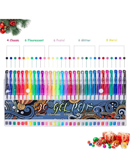 Bolígrafos de Gel Aen Art 30 Colores Punta Fina 0.5cm Bolígrafos de Gel Aen Art 30 Colores Punta Fina 0.5cm
