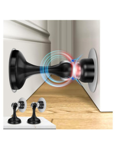 Parada de Puerta Magnética Crosize 2 Paquete Acero Inoxidable Negro