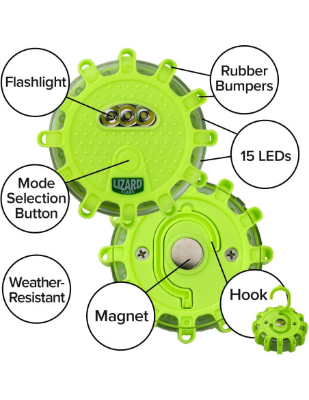 Bengala LED Lizard Flare 15 LEDs 9 Modos de Seguridad Verde Bengala LED Lizard Flare 15 LEDs 9 Modos de Seguridad Verde