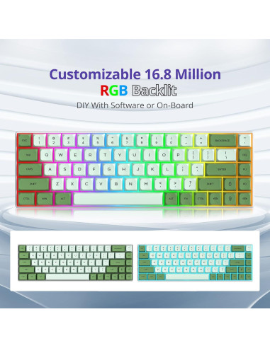 Teclado Mecánico Owpkeenthy 65% RGB Switch Rojo Matcha