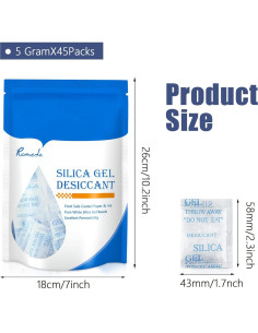 55 Paquetes de Gel de Sílice 5g - Deshidratante Seguro y Eficaz 2