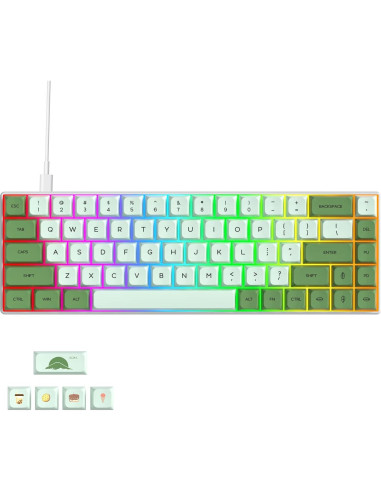 Teclado Mecánico Owpkeenthy 65% RGB Switch Rojo Matcha