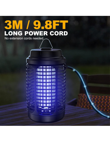 Zapper de Insectos Eléctrico VANELC 4000V Impermeable 1.05kg