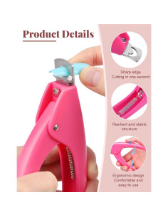 Cortador de Uñas Acrílico MORGLES Rosa con Medidores 2