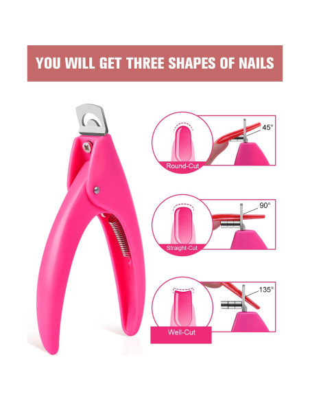 Cortador de Uñas Acrílico MORGLES Rosa con Medidores Cortador de Uñas Acrílico MORGLES Rosa con Medidores