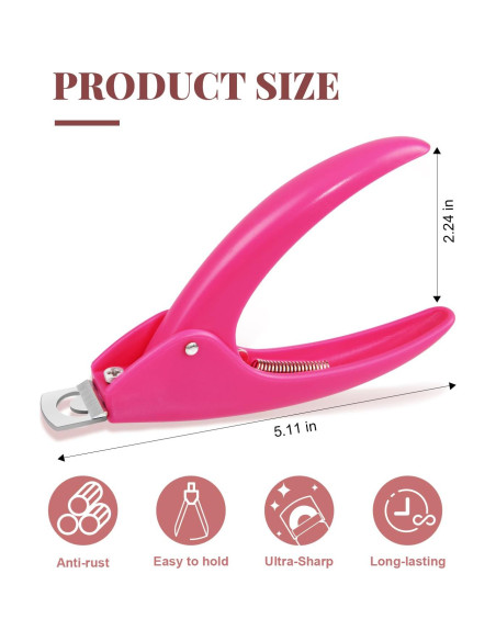 Cortador de Uñas Acrílico MORGLES Rosa con Medidores Cortador de Uñas Acrílico MORGLES Rosa con Medidores