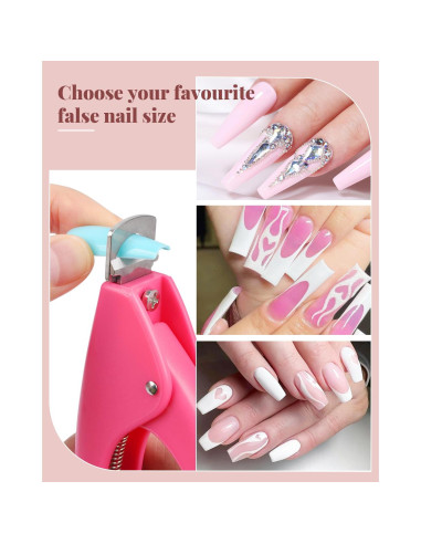 Cortador de Uñas Acrílico MORGLES Rosa con Medidores