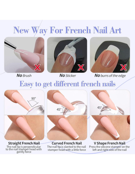 Kit de Sellos de Uñas Born Pretty 6PCS para Manicura Francesa Kit de Sellos de Uñas Born Pretty 6PCS para Manicura Francesa
