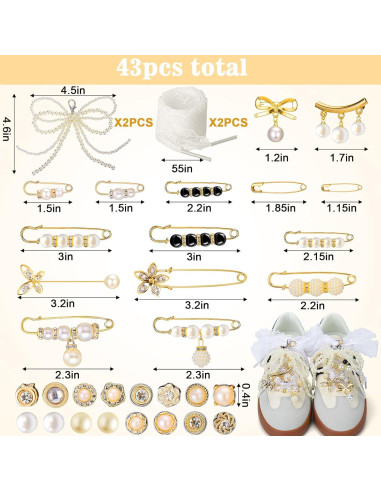 Encantos de Zapatos AIERSA 43 Piezas para Zapatillas y Calcetines
