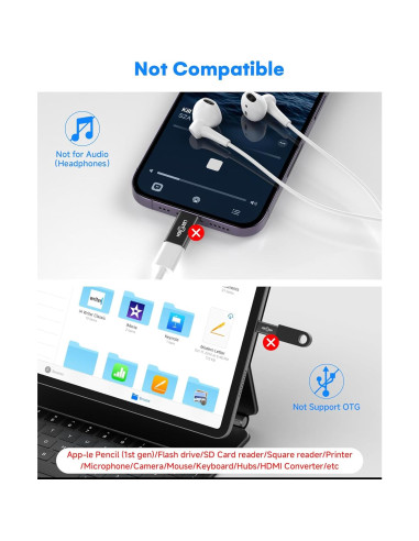 Adaptador USB-C a Lightning Lertosen 27W - Paquete de 4