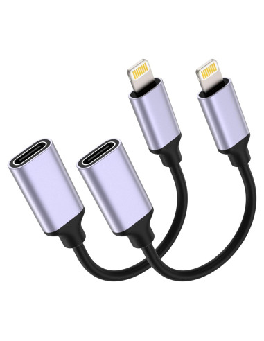 Adaptador Lightning a USB C TechMatte 27W Carga Rápida 2 Pzas