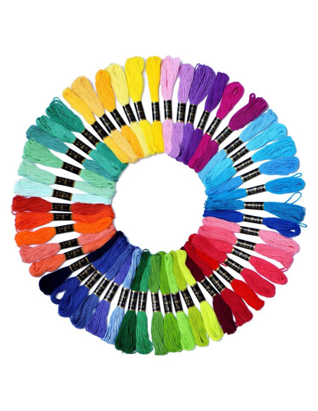 Hilo de Bordado Algodón 50 Colores Arcoíris LE PAON 800 cm Hilo de Bordado Algodón 50 Colores Arcoíris LE PAON 800 cm