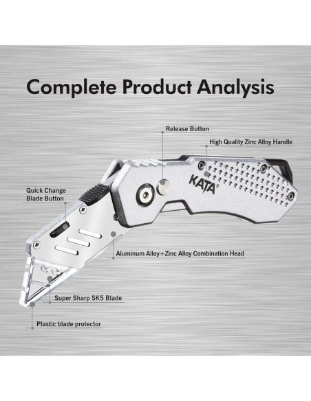 Cuchillo Utility Plegable KATA 3-Pack con 12 Cuchillas SK5 Cuchillo Utility Plegable KATA 3-Pack con 12 Cuchillas SK5