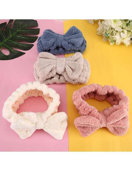 Paquete de 4 Diademas de Microfibra Senkary para Maquillaje Paquete de 4 Diademas de Microfibra Senkary para Maquillaje