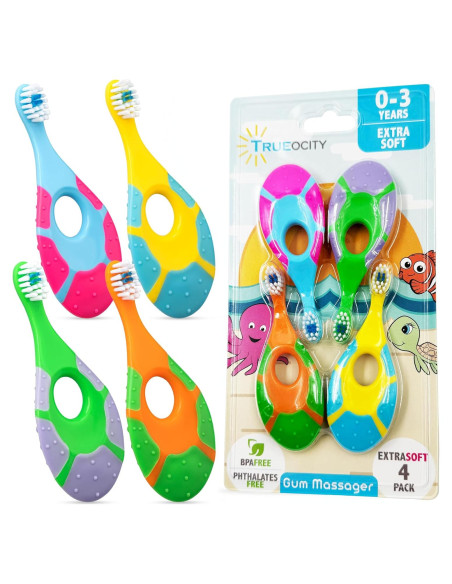 Cepillo de dientes para niños - 4 paquetes - Cerdas suaves Cepillo de dientes para niños - 4 paquetes - Cerdas suaves