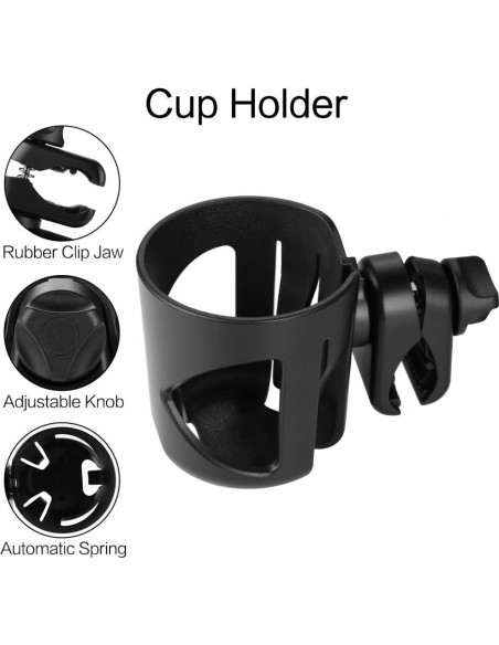 Soporte para Taza Accmor Universal Negro para Cochecito y Bicicleta Soporte para Taza Accmor Universal Negro para Cochecito y Bicicleta