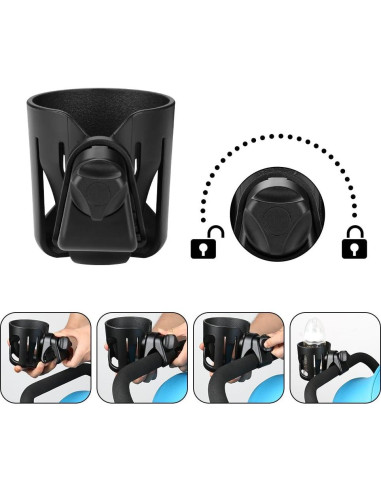 Soporte para Taza Accmor Universal Negro para Cochecito y Bicicleta