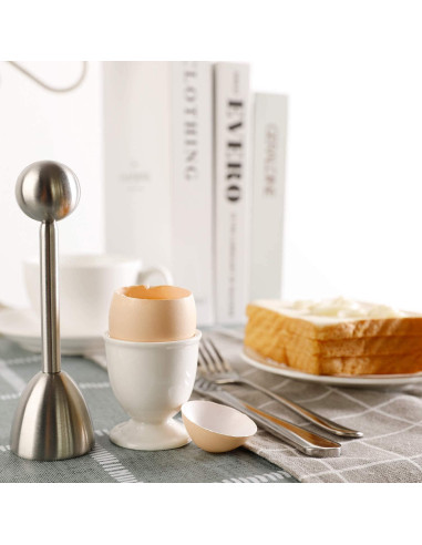 Juego Cortador de Huevos Forkmannie con 4 Tazas y Cucharas