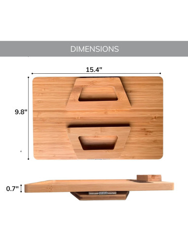 Bandeja de reposabrazos GIONG de bambú 39x25 cm natural