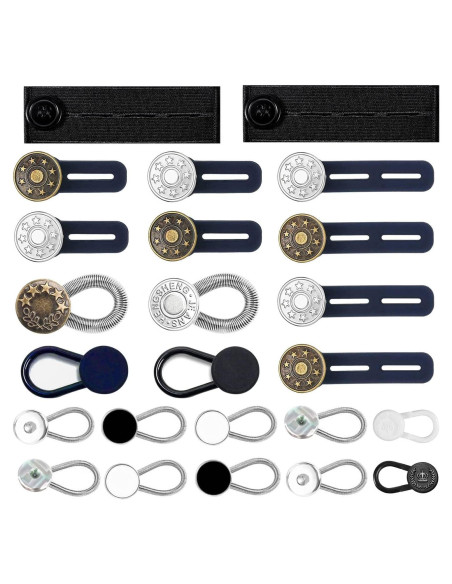 Juego de 24 Botones Extensores Ajustables TBUZ - Sin Coser Juego de 24 Botones Extensores Ajustables TBUZ - Sin Coser