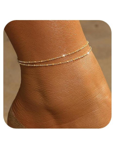 Conjunto de Pulseras de Tobillo de Oro MFRYK - 21 cm Ajustable
