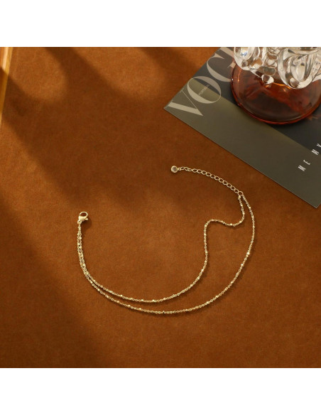 Conjunto de Pulseras de Tobillo de Oro MFRYK - 21 cm Ajustable Conjunto de Pulseras de Tobillo de Oro MFRYK - 21 cm Ajustable