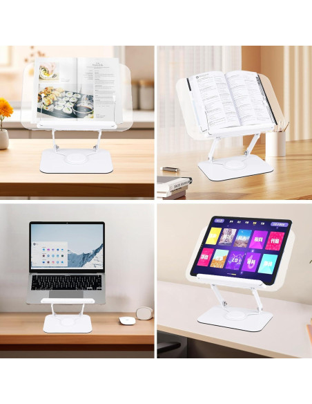 Soporte de Libro Ajustable ASIEIT de Acrílico 360 Plegable Soporte de Libro Ajustable ASIEIT de Acrílico 360 Plegable