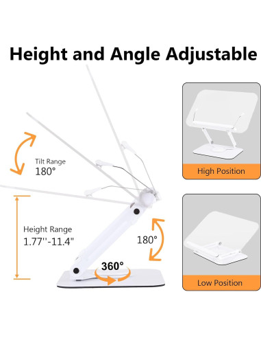 Soporte de Libro Ajustable ASIEIT de Acrílico 360 Plegable