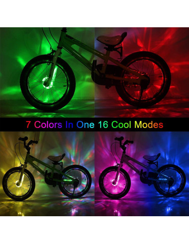 DAWAY A16 Luces LED para Ruedas de Bicicleta - 2 Piezas, Recargables