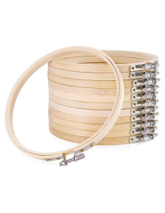 Aros de Bordado de Madera Pllieay 12 Piezas 15 cm
