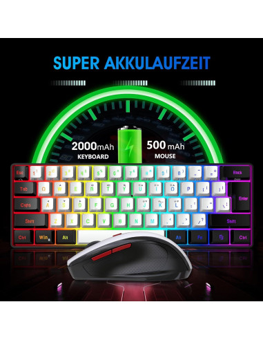 Combo Teclado Mecánico RGB y Ratón Inalámbrico Snpurdiri