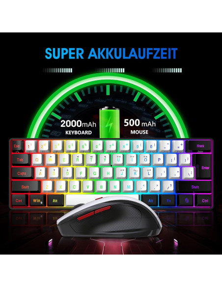 Combo Teclado Mecánico RGB y Ratón Inalámbrico Snpurdiri Combo Teclado Mecánico RGB y Ratón Inalámbrico Snpurdiri