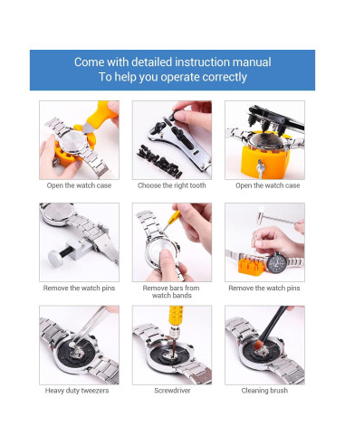 Kit de Herramientas para Reloj Ohuhu 213 Piezas Profesional