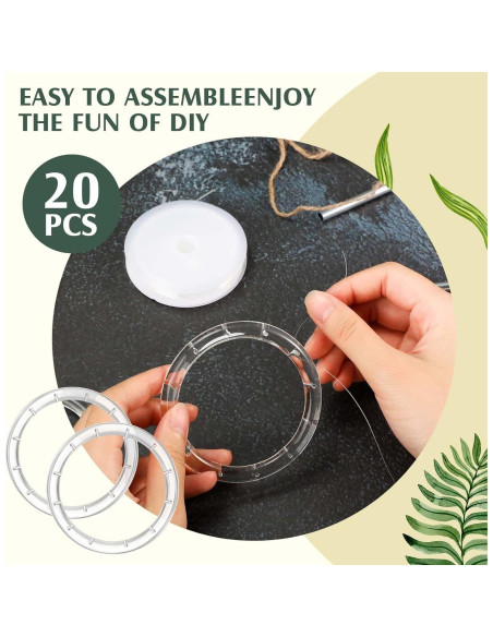 Kit de Campanas de Viento Yinkin - 20 Anillos Acrílicos 8 cm Kit de Campanas de Viento Yinkin - 20 Anillos Acrílicos 8 cm