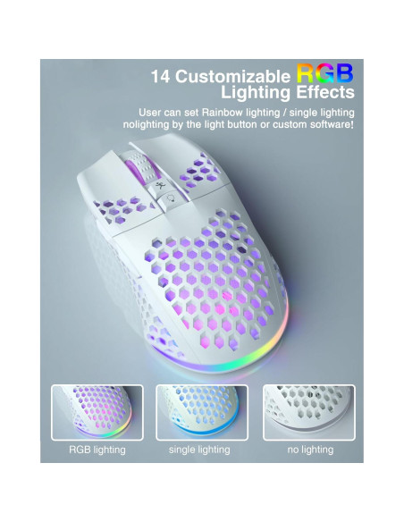 Ratón Gaming Inalámbrico SOLAKAKA SM600 Blanco 8000 DPI RGB Ratón Gaming Inalámbrico SOLAKAKA SM600 Blanco 8000 DPI RGB