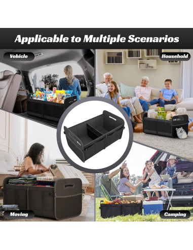 Organizador de Maletero Sposuit 70L Plegable con 11 Bolsillos Negro