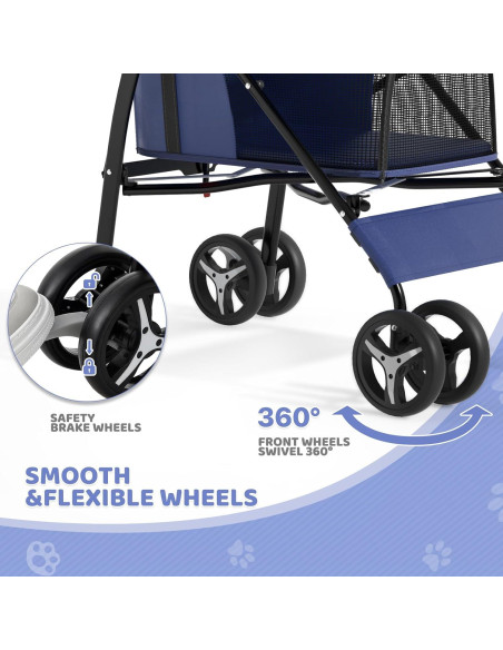 Carrito para Mascotas Magshion Azul Marino Plegable 10 kg Carrito para Mascotas Magshion Azul Marino Plegable 10 kg