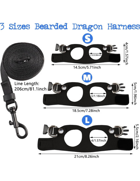 Conjunto de Arnés y Correa Ajustable Maxqzin para Dragón Barbudo - 3 Tamaños Conjunto de Arnés y Correa Ajustable Maxqzin para Dragón Barbudo - 3 Tamaños