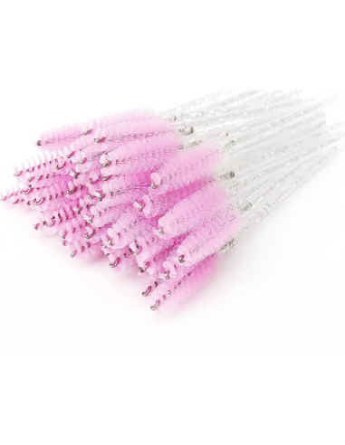 Cepillos de Pestañas Desechables i-Laesh 100 Pcs Cristal Rosa